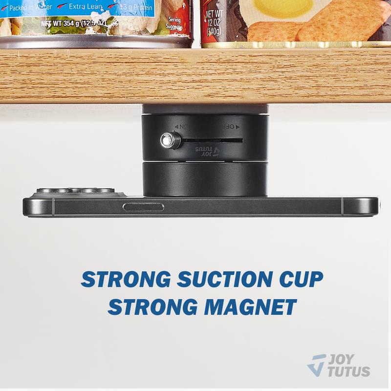 Joytutus 2026 Upgrade Multifunctional Vacuum Suction Phone Holder Portable Lazy Nano Magnetic Car Mount with Double-Row N52 Magnets for Smooth Surfaces Compact Lightweight Design