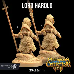 Lord Harold Bunny Rabbitfolk Hare Cute | The Dragon Trappers Lodge | 32mm Scale | Miniature TTRPG Mini DnD Dungeons and Dragons Wargame