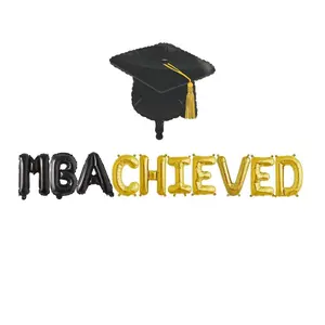 MBA Graduation, MBAchieved Balloon Banner, Business School Graduation Sign | MBA Degree Grad Party Graduation Banner Sign | MBA Phrase, Business School Grad