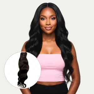 Raw Indian Wavy 100% Human Hair Bundles - 10-28" Lengths, 100g Wefts, Machine Double Stitched, Naturally Wavy Style, Virgin Remy Hair from South East India Temples