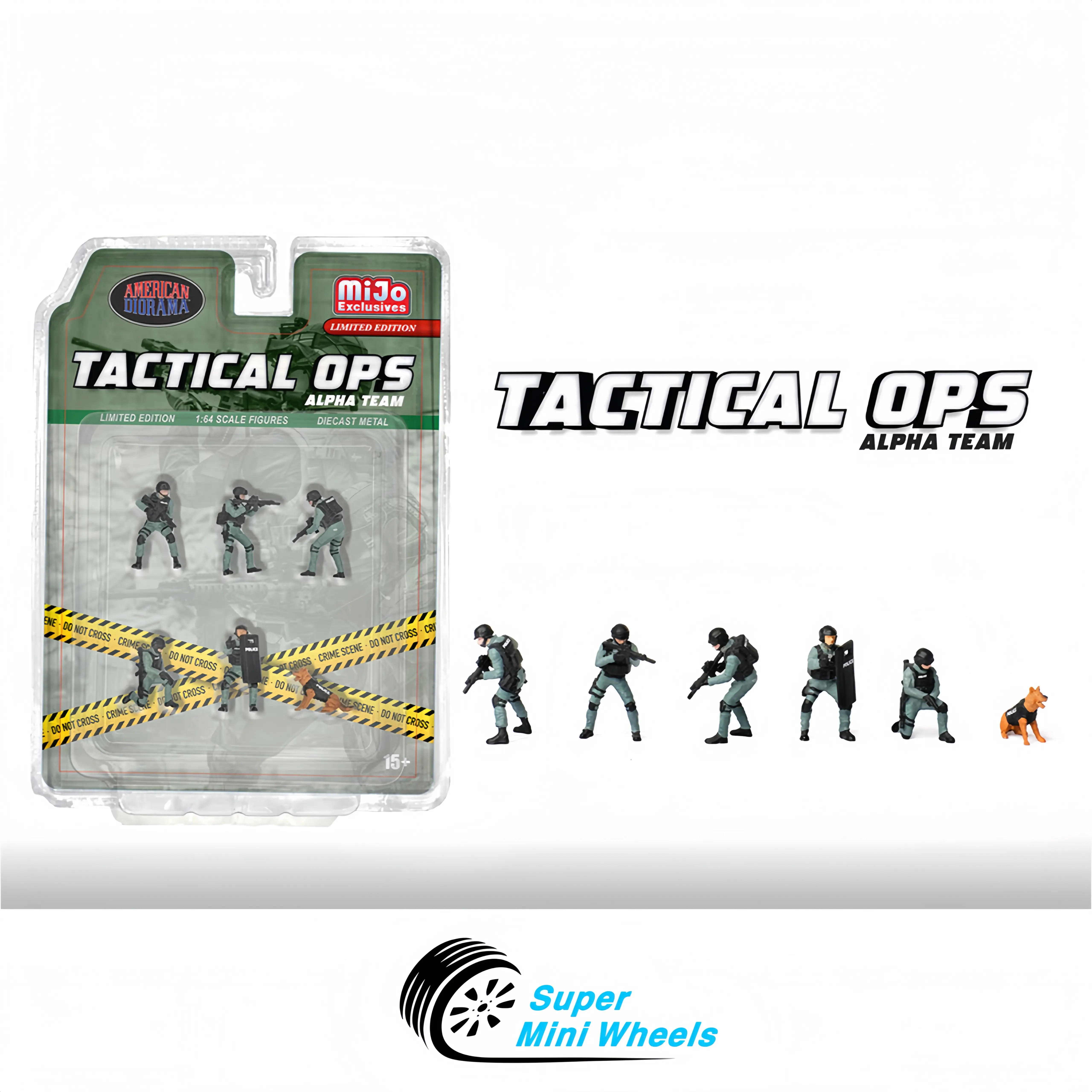 American Diorama 1:64 Tactical OPS Police Alpha Figures - 6pcs Set - Metal