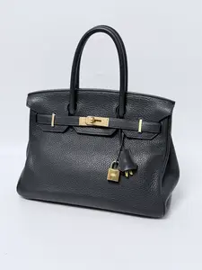 Pre-owned HERMÈS Leather Tote Bags Togo Birkin 30 Black Top Handle Handbag Shoulder Tote Bag Gold Hardware FJ001HM