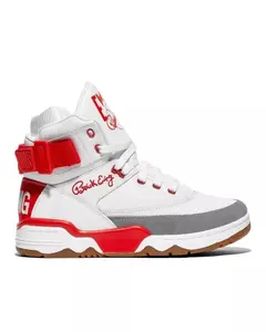 Patrick Ewing Athletics 33 HI White/Red/Grey/Gum 1BM02597-105 High Top Sneakers with Reversible Ankle Strap & Full Leather Upper