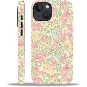 Case for iPhone 13/14,Fresh Flowers Exquisitely Pattern Double Protective Phone Cover Cases Soft Silicone for iPhone 13/14