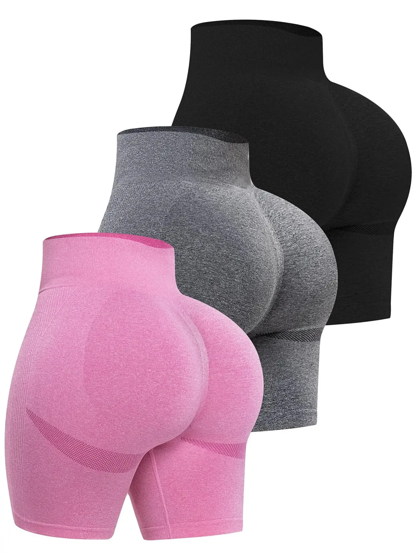 Women's Solid High Waist Leggings, Casual Comfy Breathable Seamless Shorts for Yoga Gym Workout, Ladies Bottoms for All Seasons