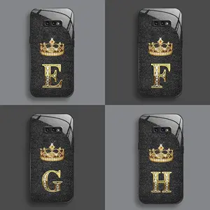Suitable for [Galaxy S10e] New high-end glitter crown glass mobile phone case new business simple explosion-proof mobile phone case affordable anti-fall anti-fingerprint 995