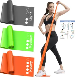 WSAKOUE 5.9ft Resistance Bands Set, Exercise Bands for Working Out, Elastic Bands for Home Exercise, Gym, Physical Therapy Bands for Stretch, Recovery, Yoga, Pilates, Rehab, Strength Training - Colorful