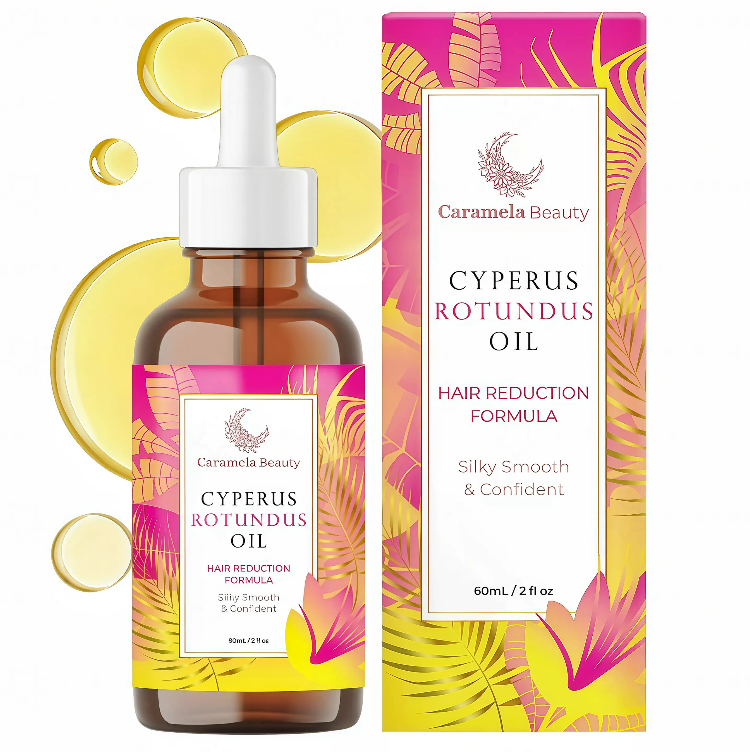 Caramela Beauty Cyperus Rotundus Oil for Natural Permanent Hair Reduction MN , Mild and Non-irritating Body Care Wax, Moisturizing & Soothing for Skin Care Depilatory, Unisex Hair Removal Cream oil, Daily Use Cosmetic Gentle Removal
