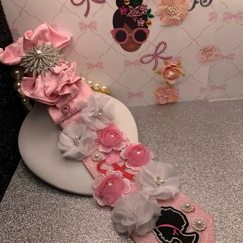 Breast cancer awareness necktie necklace #135