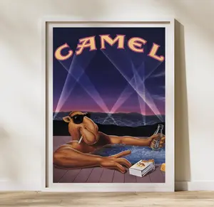 CAMEL Vintage Poster, Joe Camel Wall Poster, Art Print Retro, American,T0bacc0, Camel