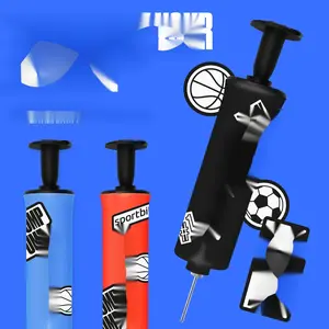 Ball Pump with 2 Needles, 2 Nozzles, Extension Hose - Ball Pump for Sports Balls, Basketball Pump, Soccer Ball Pump, Volleyball Pump - Customizable Air Pump for Inflatables