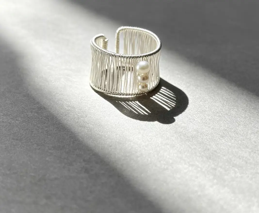 NO.03-Freshwater pearl ring adjustable