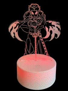 Anime LED 3D Night Light - 16 Color Modes & Wireless Remote