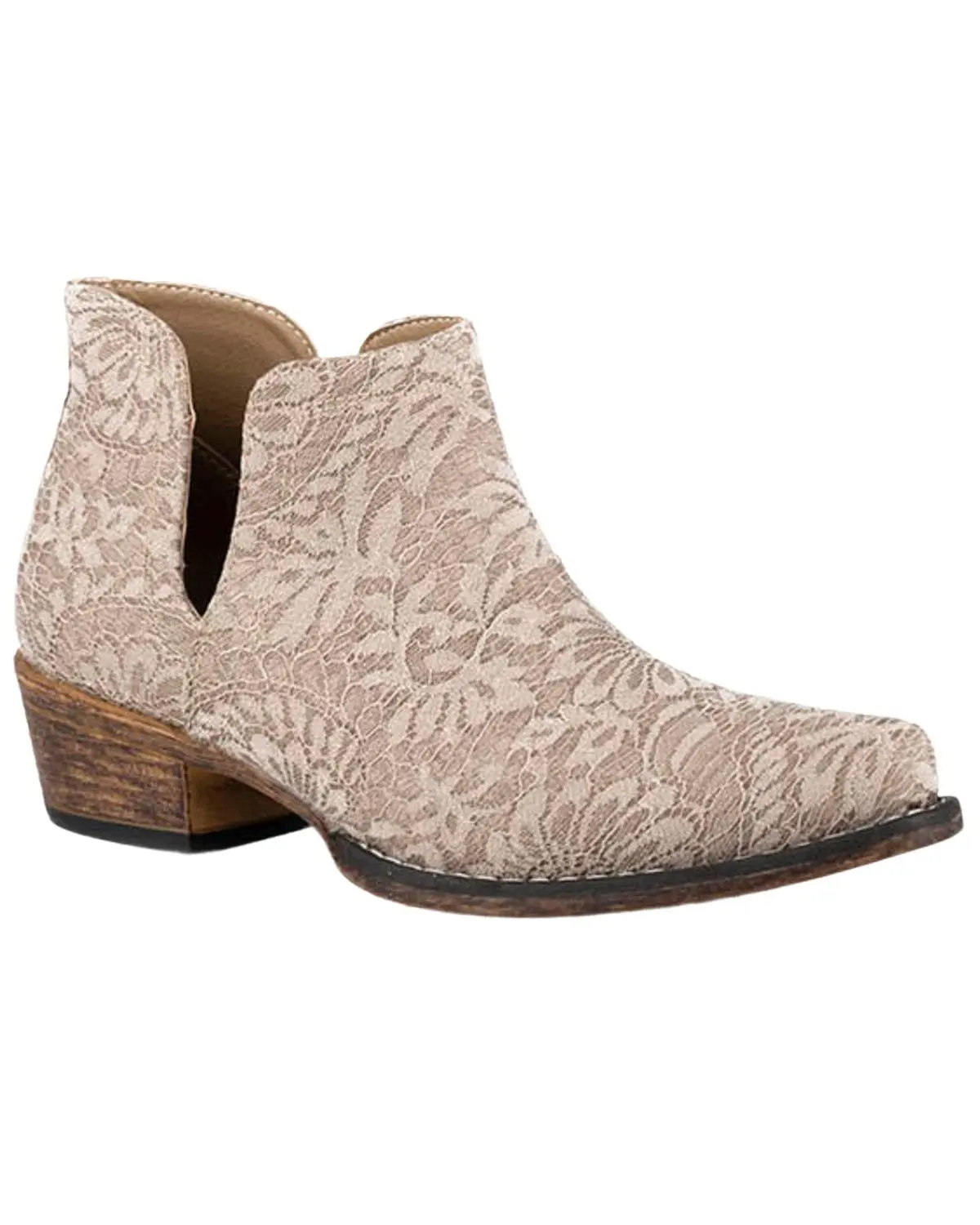 Women's Women'S Ava Lace Western Booties Snip Toe - 09-021-1567-3271 Ta