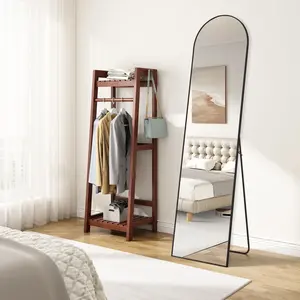 EDX Arched Full Length Mirror 59"x16" Full Body Mirror Free Standing Wall Mounted Leaning Hanging Floor Mirrors, Black