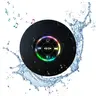 Portable Black Bluetooth Speaker - Wireless Speaker, Waterproof, 20kHz Audio, Suction Cup, LED Light, USB-C Rechargeable Battery Powered, Hands-Free, Smartphone/Tablets Compatible, Home Bathroom Gadget, Mom Gifts