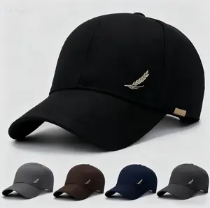 Adjustable Baseball Cap 56-60cm/22.05-23.62in Size with 7.5cm/2.95in Brim and Leaf Embroidery Design