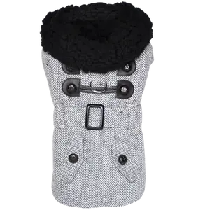Herringbone Designer Coat | Gray
