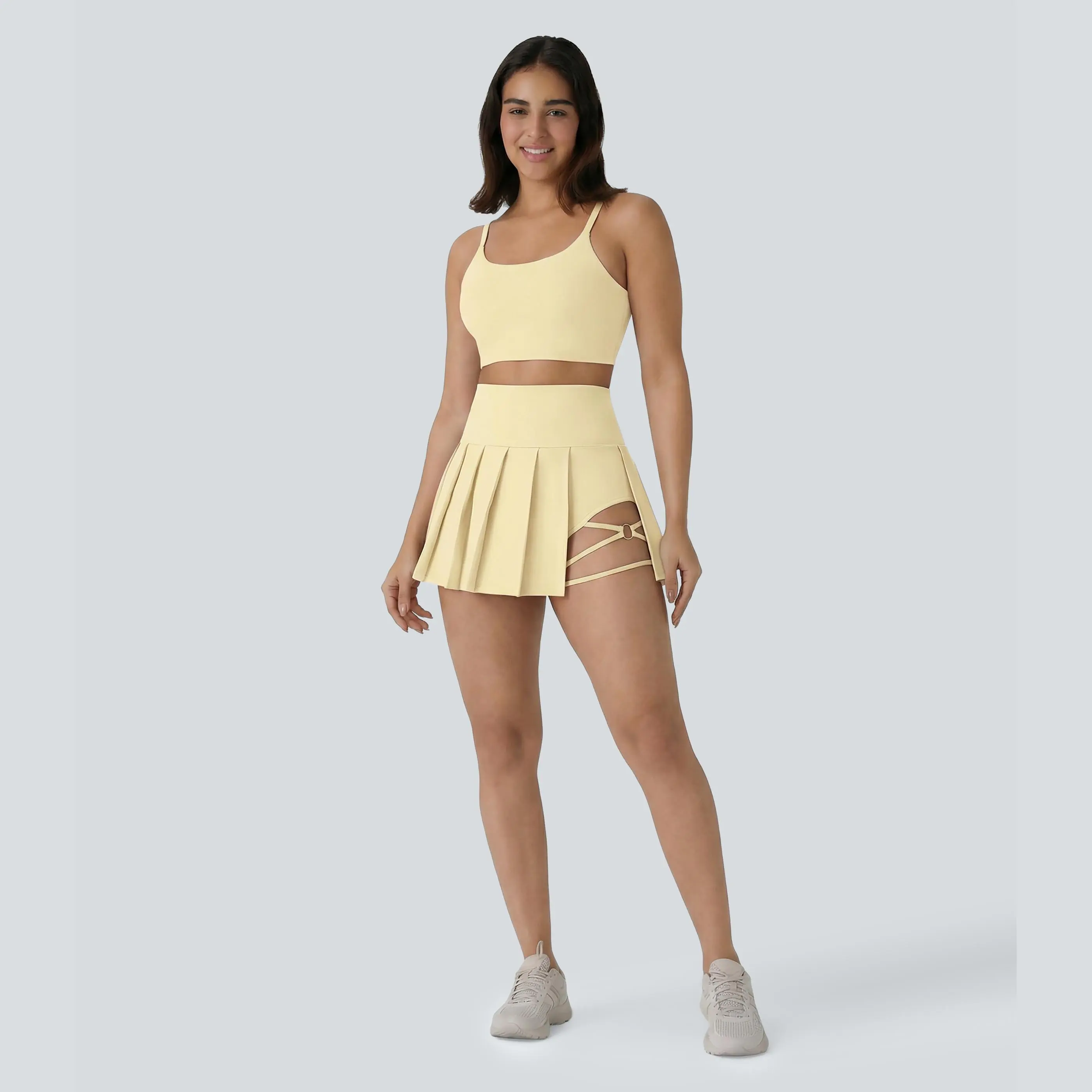 Halara Breezeful High Waisted Pleated 2-in-1 Side & Pocket