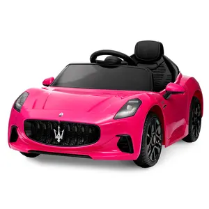 12V Ride On Car, Licensed Maserati Kids Electric Car with Remote Control, Battery Powered Vehicles with LED Light, Spring Suspension, Double Doors, Gift for Toddler 3-8
