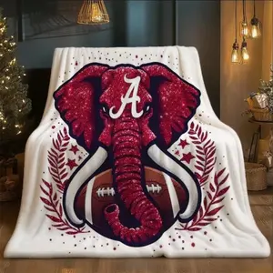 [ JIT ] A Bama football flannel throw blanket - super soft and skin friendly, suitable for sofas and beds, all season use, machine washable, suitable for travel, camping, decorating rooms, and holiday gift giving