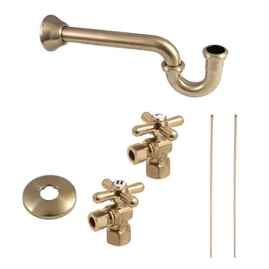 212 MAIN Trimscape KPK107P Complete Bathroom Supply Kit Combo, Solid Brass, .25 Turn Stop, Traditional Look Bathroom Fixtures