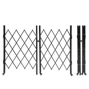 GARVEE Double Folding Steel Security Gate - 61x122 in Retractable Fold Accordion Type Scissor Gate, Baby Safety Barricade for Courtyards, Garage