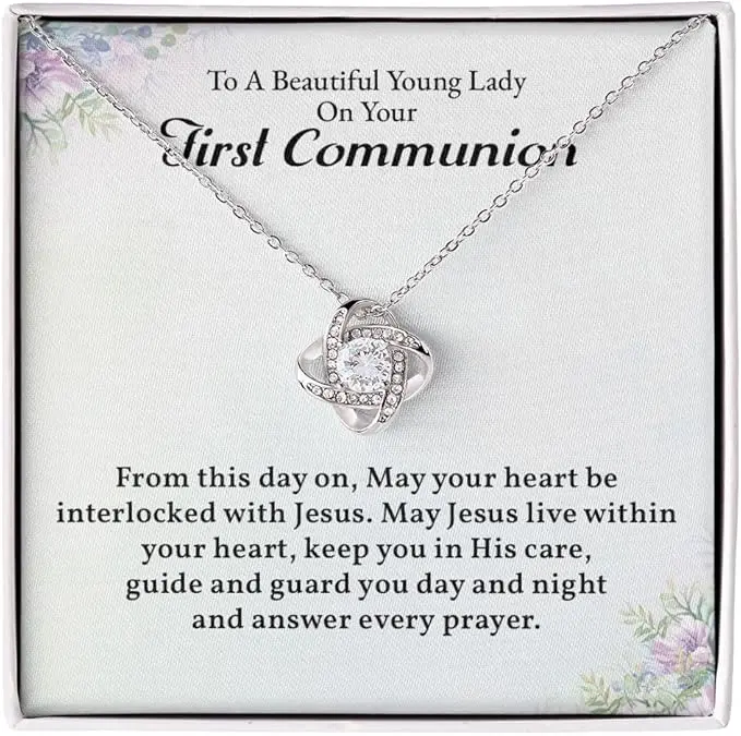 First Communion Necklace Gift For Women, Necklace For A Beautiful Young Lady On Her First Communion Day, 1st Communion Gifts For Girls, Niece, Goddaughter, Granddaughter, Daughter, And Girlfriend