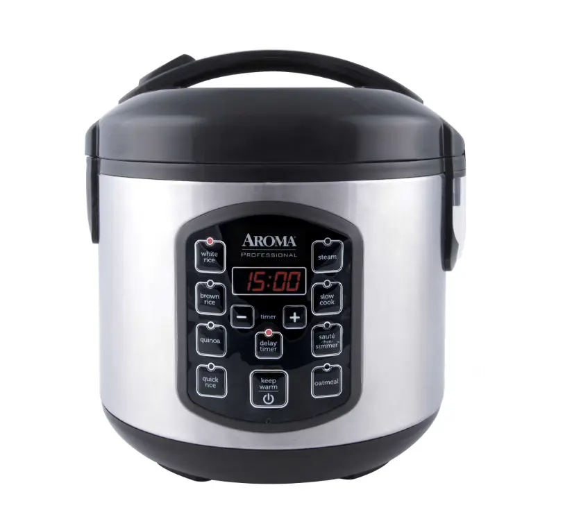 Aroma Professional 8-Cup (Cooked) / 2Qt. Rice & Grain Multicooker, Stainless Steel, New, ARC-954SBD