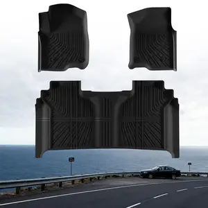 Car Floor Mats Fits for Sierra/S-ilverado 1500 2019-2024 All-Weather Automotive Floor Mats Waterproof Heavy Duty Car Mats Flexible tpe Floor Liners 3pcs