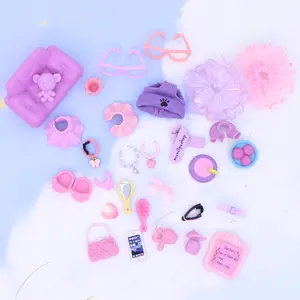 31 Pcs Mini Pet Doll Fixed Accessories Set - Includes Chair, Bows, Skirts, Glasses, Scarves, Shoes & Bags! Perfect for Mini Pet Shop Cat Dog Toys, Kids Collection & Gift Ideas(H59+H60)