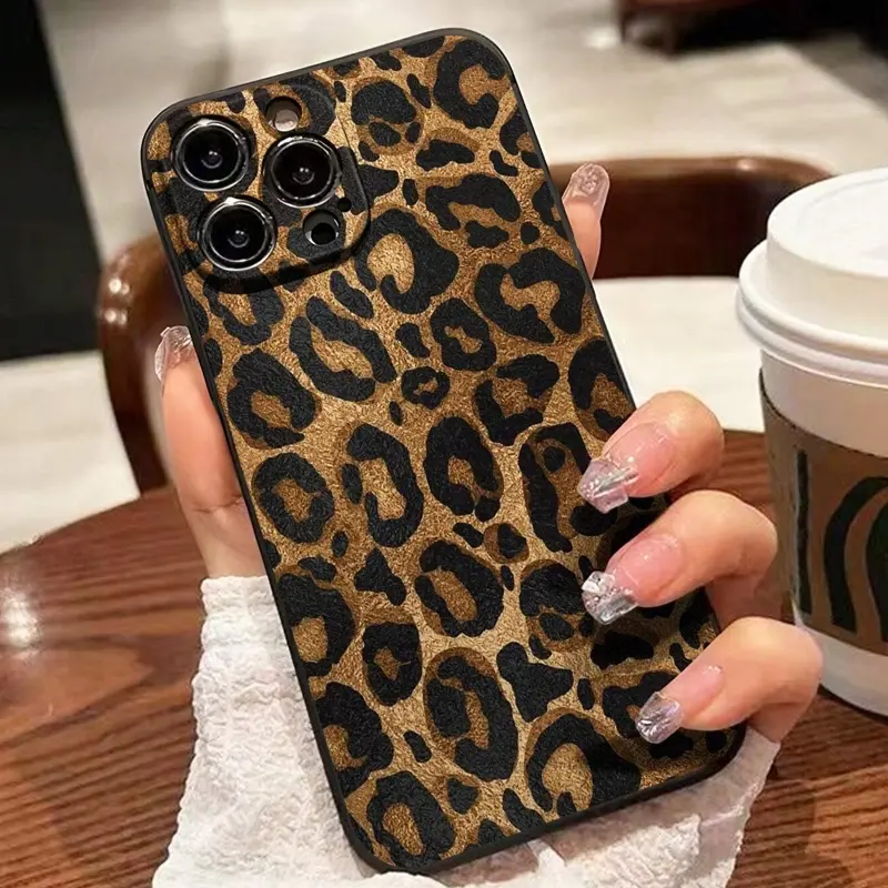 Vintage Leopard Print Phone Case Cover, Cellphone Shockproof Full Protection for iPhone 17/16/11/12/13/14/15/16 Pro Max/plus/air, Gift for Boyfriend/girlfriend, Accessories