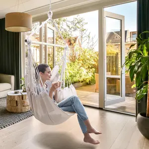 Outdoor Camping Hammock Chair Set with Storage Bag, Heavy-Duty Hanging Rope, Detachable Iron Tube, Perfect for Beach, Travel, Hiking