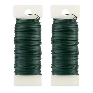 2 Pack Floral Wire 22 Gauge Floral Flexible Paddle Wire 38 Yards Green Floral Flower Arrangements for Crafts Garland Wreaths Christmas Tree DIY (Green) TKYPZY
