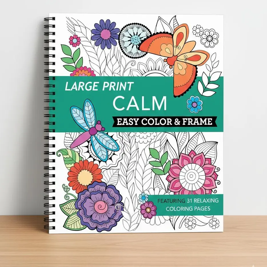 Large Print Easy Color & Frame - Calm (Stress Free Coloring Book) Spiral-bound – November 29, 2020
