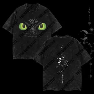 Toothless couple Reto Vintage Menswear Gift for movie fans Top Apparel Classic Oversized Seamless Simple Straight Man Clothes Cotton designer shirts, graphic tees, men gifts, ,Graphic Streetwear T-shirt