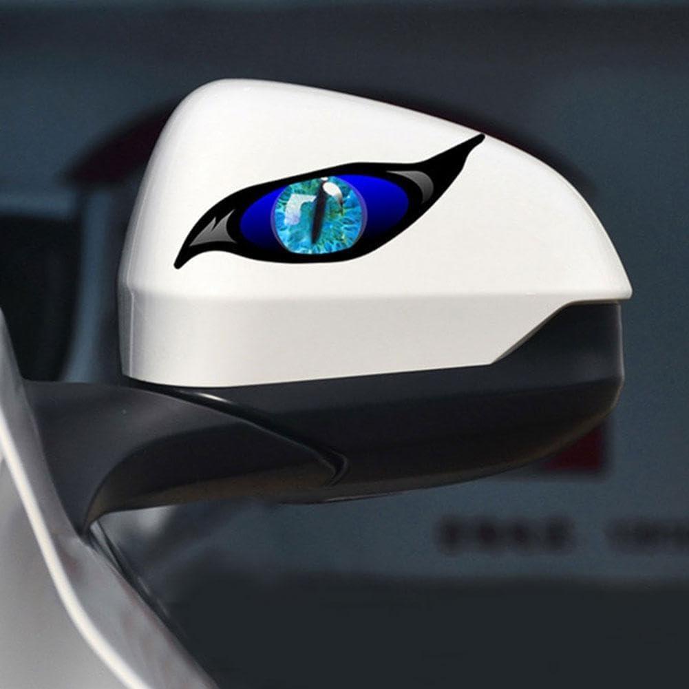 3D Simulation Cat Eye Sticker, Devil's Eye Rearview Mirror Decal, Simulation Personalized Creative Scratch Cover Car Sticker