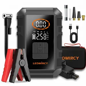 LEDMIRCY 2500A Car Jump Starter with 150PSI Air Compressor, 12V Portable Battery Booster Pack for 8L Gas 6.5L Diesel, Waterproof & Cold Weather Use, Emergency Power Bank with LED Light for Cars SUVs Trucks