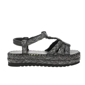 BEACH by Matisse Womens North Shore Platform Espadrille T-Strap Casual Sandals Casual - Black