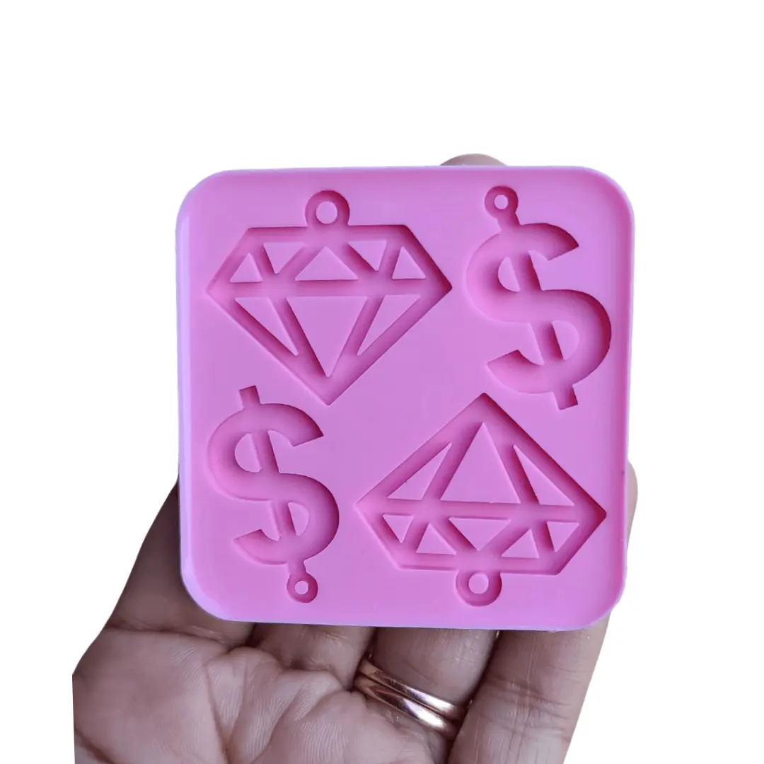 Diamond Silicone Mold - Money Symbol Earrings Mold