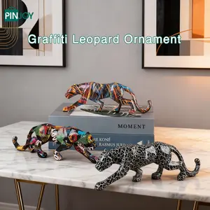 Doodle Leopard Figurine, Resin Animal Sculpture, Home Decor, Modern Home Decoration, Unique Gift Idea, Creative Decoration Piece, Perfect for Any Room