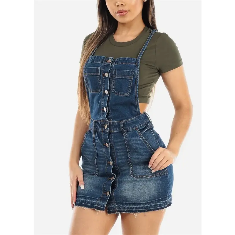 summer spring clothes 2025 new Jeans Loose Summer Dress Lady Spaghetti Strap Backless Novelty Denim Casual Sundress Vestidos Womenswear Check Light Basic Minimalist Sk22395_Blue Sleeveless