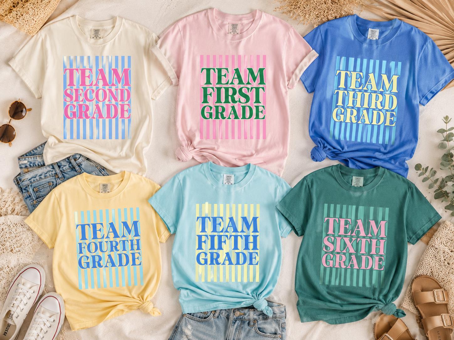 Teacher Team Shirts, Comfort Colors Back to School Shirt, Grade Level Team Tees, Teacher Gift, First Second Third Fourth Fifth Sixth Grade