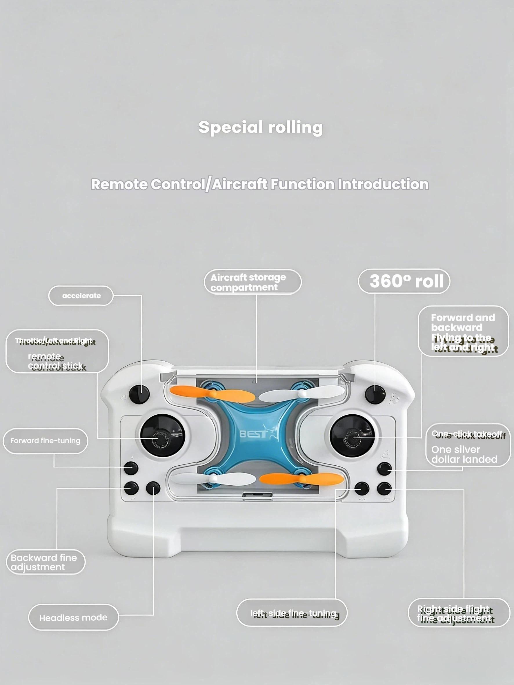 Pocket RC Drone, Small Quadcopter with Altitude Hold, Portable Remote Control Aircraft, Indoor Outdoor Flying Toy, Perfect Gift for young people