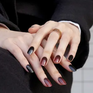 DANNI & TONI Autumn Maroon Gradient Semi Cured Gel Nail Strips | Miss Maroon - 7150