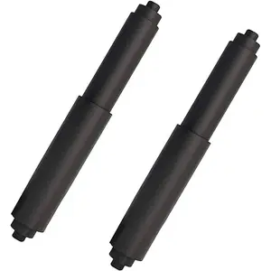 Toilet Paper Holder Roller 2pcs Black Color Plastic Toilet Tissue Flexible Holder Replacement Bathroom Plastic Spring Loaded Insert Spindle