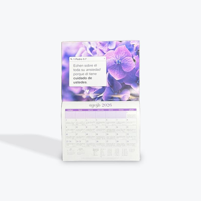 Calendario Biblico 2026 en Español El Perfecto Amor de Dios Verde Floral with Daily Verses & Beautiful Photos for Daily Inspiration and Faith Renewal