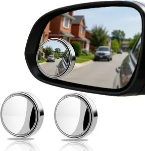 Small Round 360° Rotatable Blind Spot Mirror, Suction Cup HD Auxiliary Rear View Mirror for Car - Universal Fit, Easy to Adjust & Instal
