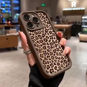 JIACC Leopard Print Pattern TPU Phone Case for iPhone 17 ProMax 16 15 14 13 12 11 XS XR Plus Air Shockproof, drop-resistant, and durable silicone phone case