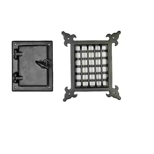 Cast Iron Safety Speakeasy Classic Style Black Grill with Viewing Door Set Accent Door Gate for Interior Privacy
